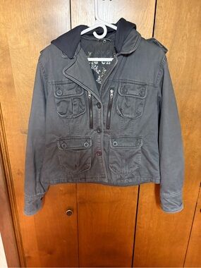 Big Chill Gray Hooded Bomber Jacket
